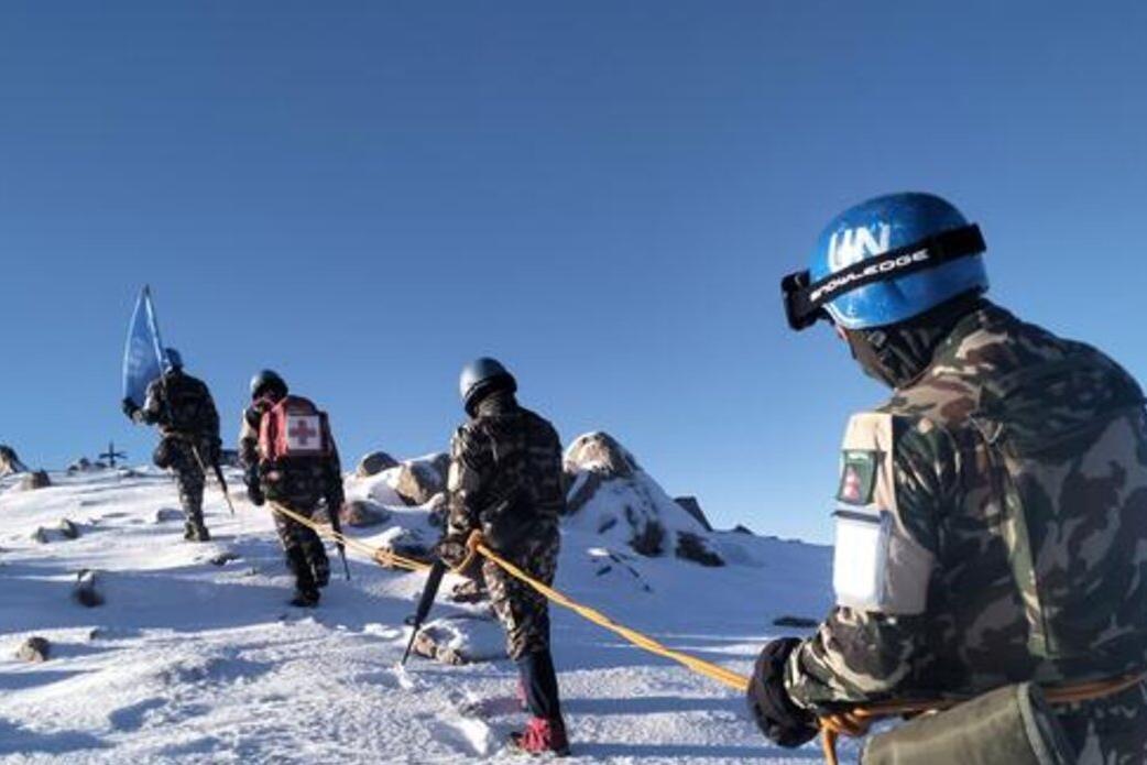 peacekeepers conduct a high-altitude patrol in the area of separation.