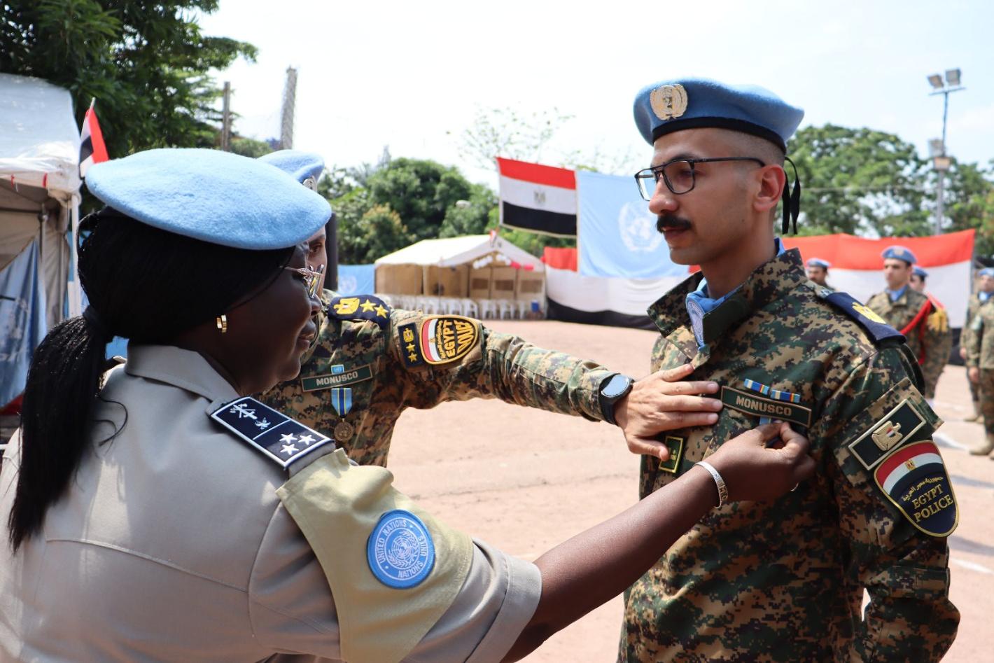 180 UN police officers, including 22 women, deployed since April 2025 within MONUSCO, were awarded the United Nations Peace Medal.