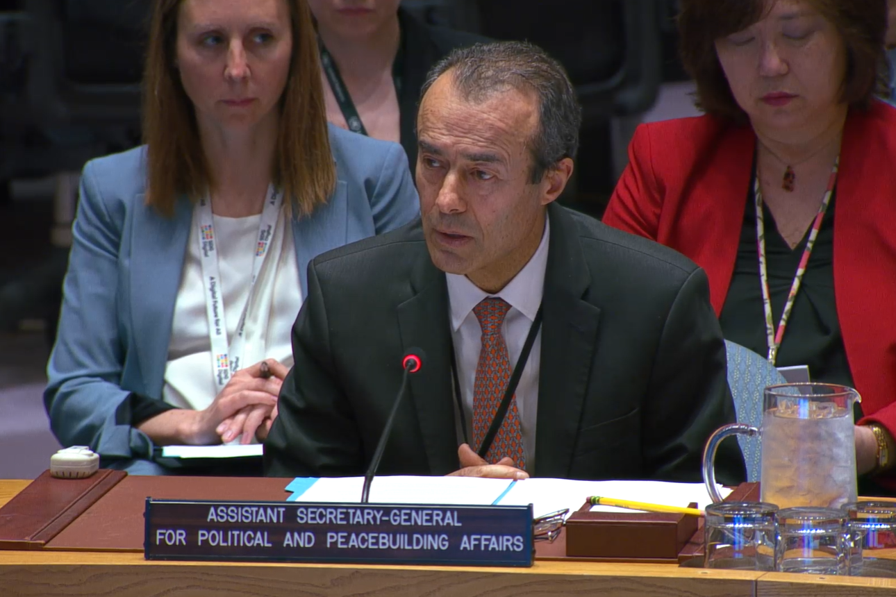 ASG Khiari briefs the Security Council.